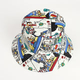 Bucket Hat Fishing Cap Cotton Print Fisherman Hat Cartoon Printing Comic Doraemon