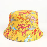 Bucket Hat Fishing Cap Cotton Print Fisherman Hat Cartoon Character Bucket Hat Symbol Printing