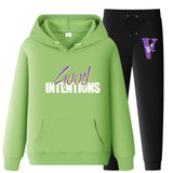 Vlone Hoodie & Pants 2 Piece Set Casual Loose Hoodie Sweatshirt