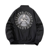 Varsity Jacket Embroidery Flight Suit Stand-Up Collar Thin