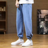 Grey Sweatpants Autumn and Winter Track Pants Men's Straight Pants Drawstring Sweatpants Loose Casual