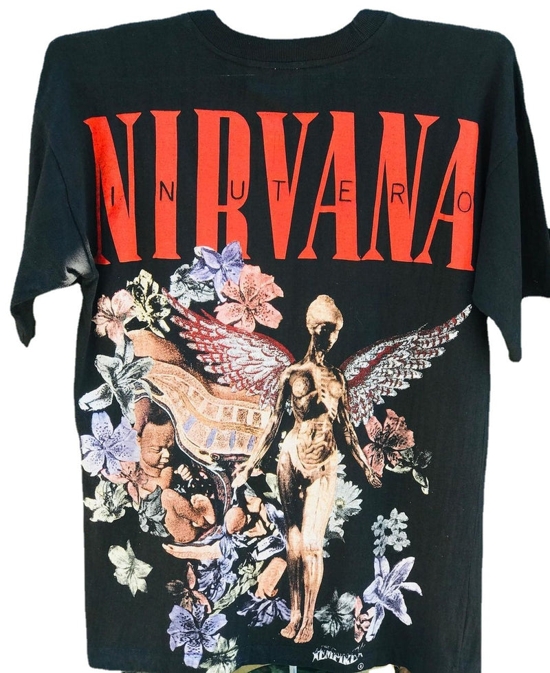 Nirvana T Shirt Vintage Angel Print T-Shirt Male And Female Large Size