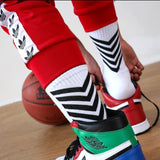 Off White Socks Basketball Socks Men's Thickened Long Tube High-Top Skateboard Trendy Sports Socks