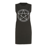 Summer Sexy Sleeveless Split Sheath Print Loose Street Shot Dress for Women