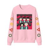 Squid Game Costume Foreign Trade in Stock Squid Game Casual Fashion Men's Women's round Neck Long Sleeve Sweater Pullover