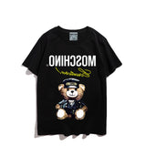 Moschino T Shirt Teddy Bear Pattern Quick-Drying Loose Short Sleeve