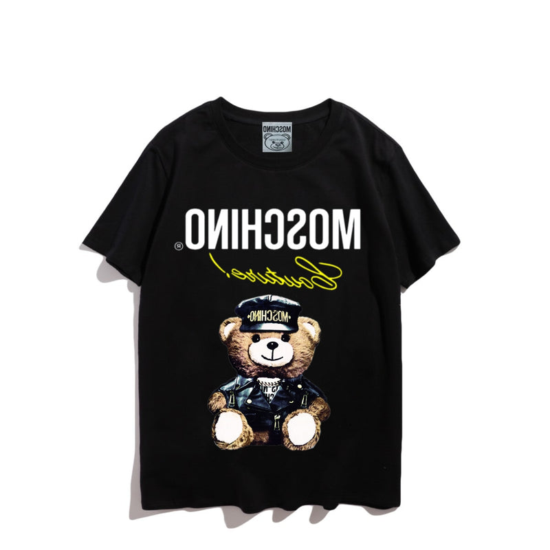 Moschino T Shirt Teddy Bear Pattern Quick-Drying Loose Short Sleeve