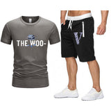 Vlone T Shirts & Shorts 2 Piece Set Rose Large V Printed Men'S And Women'S Loose Short-Sleeved T-Shirt