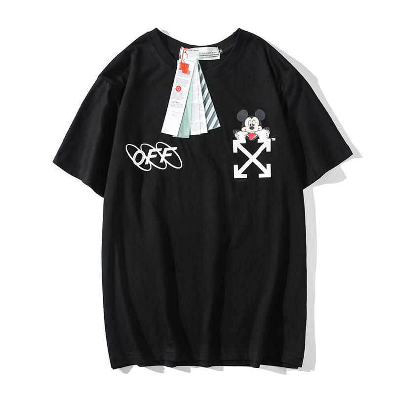 Off White T Shirt Mickey Mouse Off T Shirt Ow Short Sleeve Cartoon Printed Round Neck Male And Female Couples Wear Base Shirt Half Sleeve Tshirt Owt