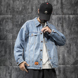 Men Denim Jackets Japanese Versatile Denim Jacket Loose
