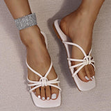 Women Open Toe Sandals Flats Summer Large Size Slippers Flat Beach Slippers Women
