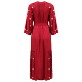 Beth Dutton Bohemian Dress Winter Autumn Midi Dresses SUNFLOWER V-neck Dress