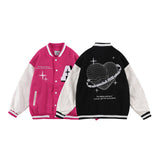 Valentine's Day Jacket Love Embroidered Baseball Uniform Coat for Men and Women