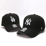 Dodgers and Yankees Baseball Cap 47 Baseball Hat NY Embroidered La Peaked Cap Black