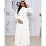 African Dashiki Dress with Embroidered Long Skirt