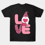 Valentine's Day T Shirts Couples Leopard Print Dwarf Printed round Neck T-shirt