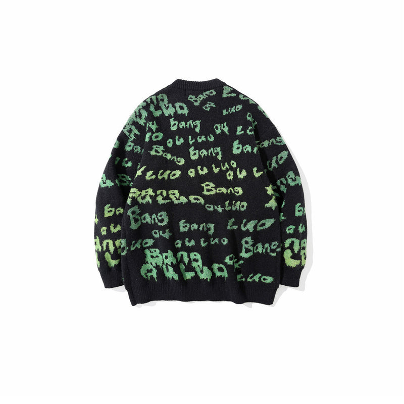 Men Sweater Men's Street Fashion Loose round Neck Sweater