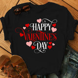 Valentine's Day T Shirts Couples T6001 Valentine's Day Short Sleeve round Neck Printed Hipster T-shirt