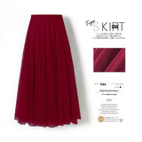 MIDI Mauve Skirt Long Skirt Large Swing Skirt Slimming A- line Skirt Cover Purple Gauze Skirt