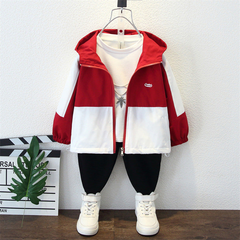 Toddler Boys Jackets Boys' Coat Spring And Autumn Hooded Jacket