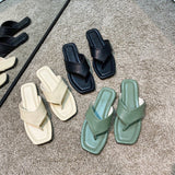 Women Open Toe Sandals Flats Summer Flip-Flops Flat Heel Beach Slippers