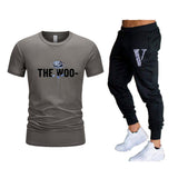 Vlone T Shirts & Pants 2 Piece Set Summer Men'S Short Sleeve T-Shirt Loose Leisure Sports