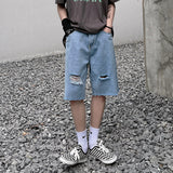 Men Denim Shorts Men's Summer Student