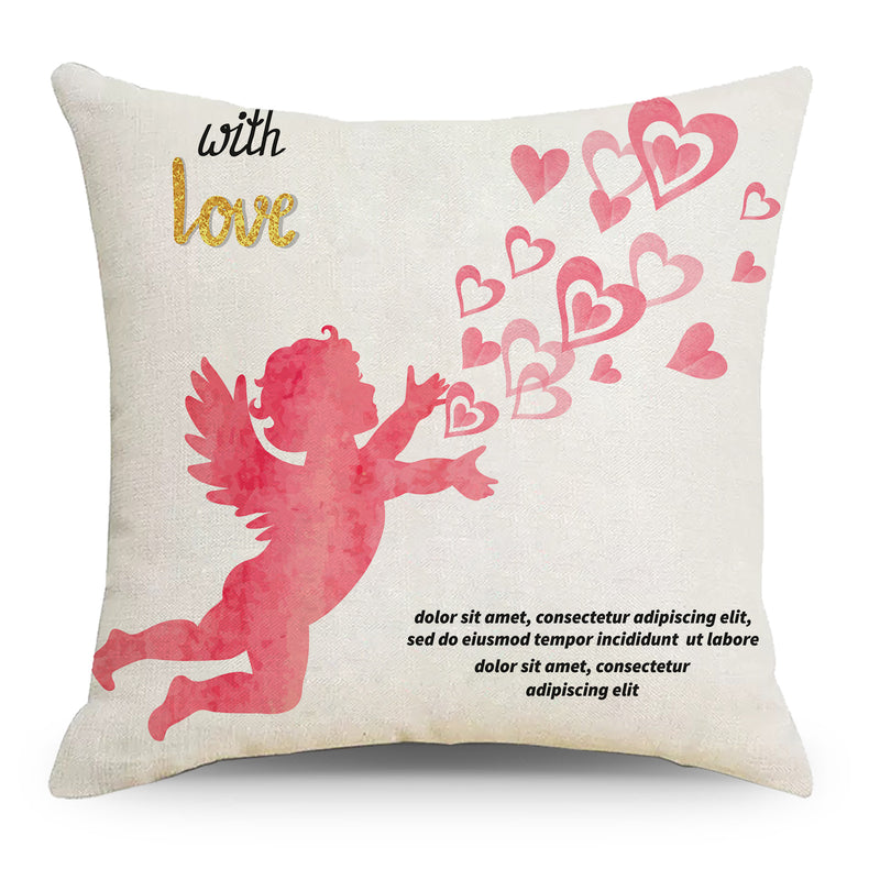 Valentine's Day Pillow Covers 4 Piece Random Styles Together, Love Festival Home Pillow Cushion Cover