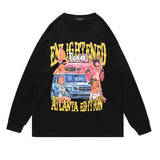 Man Fall Outfits Autumn and Winter Leisure Men's Vintage Poster Printed Long Sleeve T-shirt