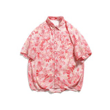 Men T Shitrs Blooming Flowers Printing Lapel