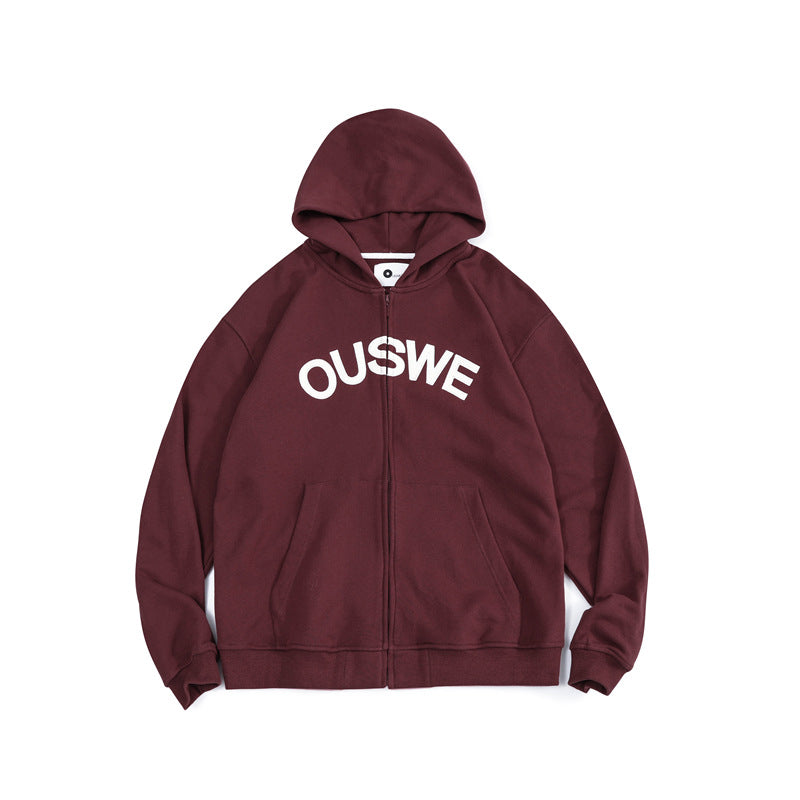 Men Graphic Hoodies Men's Autumn Casual Cardigan Hooded Loose Coat