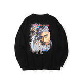 Men Sweater Character Printed Sweater Men's round Neck Sweater Trendy Pullover