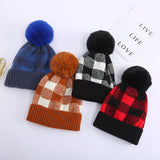 Red Beanie Hat Cotton Wool Hat Wool Fashion Plaid