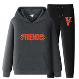 Vlone Hoodie & Pants 2 Piece Set Printed Sweater Casual