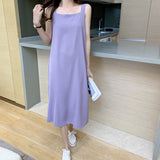 MIDI Mauve Wrap Dress Niche Chiffon Temperament Camisole Dress Women's Summer Dress
