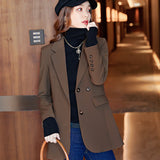 Interview Suit Women's Brown Blazer Women's Spring and Autumn Leisure Dress