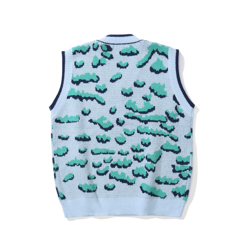 Men Sweater Vest Men's Loose V-neck Sleeveless Sweater Vest