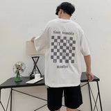 Men T-Shirts Loose round Neck Letter Print