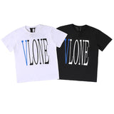 Vlone T Shirt Men'S Big V Python Printed Casual Short-Sleeved T-Shirt
