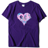 Valentine's Day T Shirt Short Sleeve Heart Printing Casual Summer Top