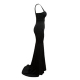 Kendall Jenner Wedding Guest Dress Bandeau Sling Long Dress Slit Sheath Skirt
