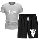 Vlone T Shirts & Shorts 2 Piece Set Men'S Summer Sports Fitness Casual Shorts Suit