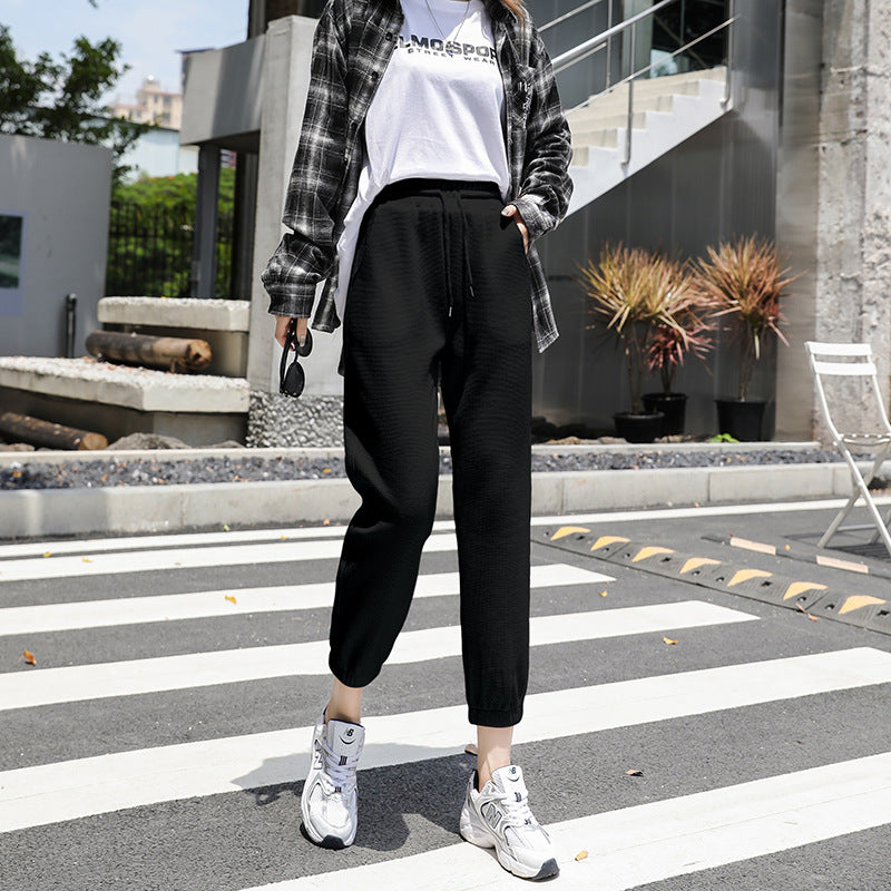 Grey Sweatpants Autumn and Winter Sports Pants Women's Pants Loose