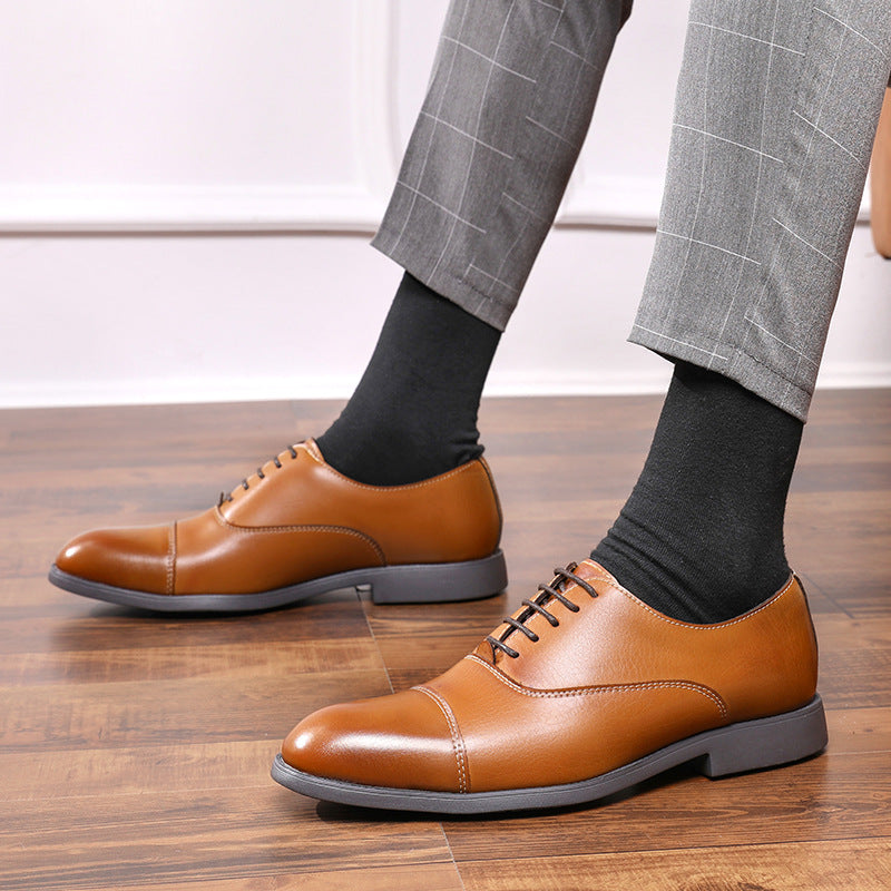 Men's Dress Shoes Classic Leather Oxfords Casual Cushioned Loafer Leather Shoes Men's Formal Business Leather Shoes