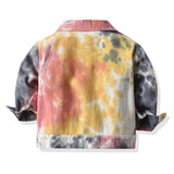 Children Jean Jackets Spring Denim Tie-Dyed Denim Jacket Ripped Jacket