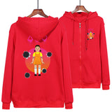 Squid Game Costume Hoodie Casual Zipper Sweater for Men and Women