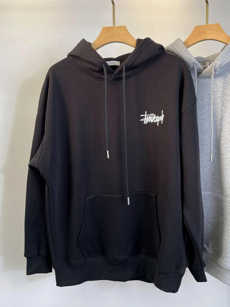 Men Sweatshirts Autumn and Winter Hoodie Top Loose Velvet Thickened