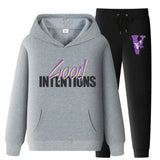 Vlone Hoodie & Pants 2 Piece Set Casual Loose Hoodie Sweatshirt
