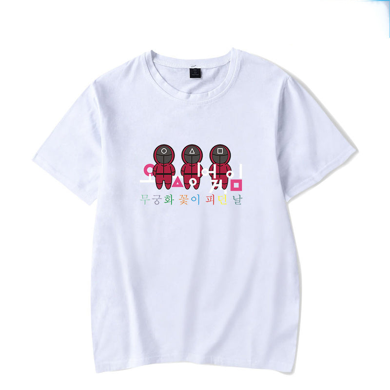 Squid Game Costume Guard Cartoon Printed Short-Sleeved T-shirt