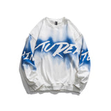Crew Neck Sweatshirts for Men Men's Autumn Campus Student Sweater Printed Spray-Painted Top for Men